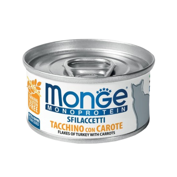 Monge Cat Monoproteico Sfilacetti Tacchino Carote 80gr