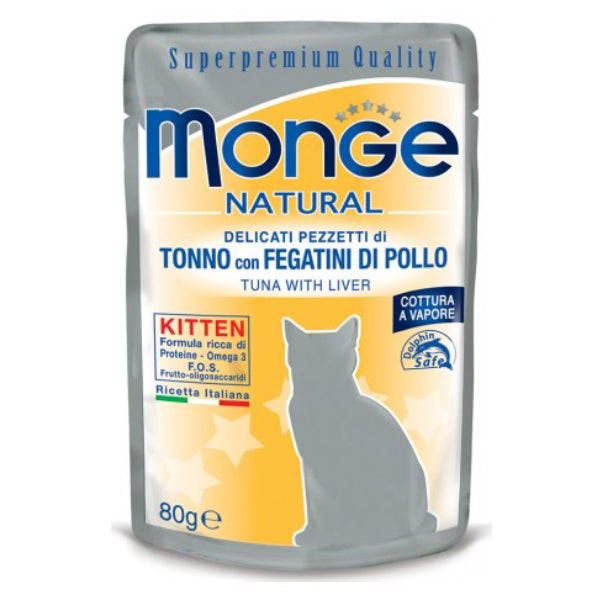 Monge Cat Natural Kitten Tonno con Fegatini di Pollo 80gr