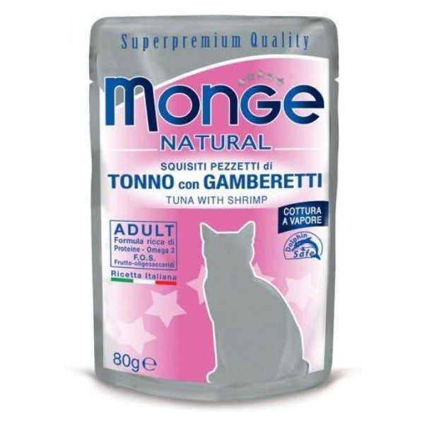 Monge Cat Natural Tonno con Gamberetti 80gr