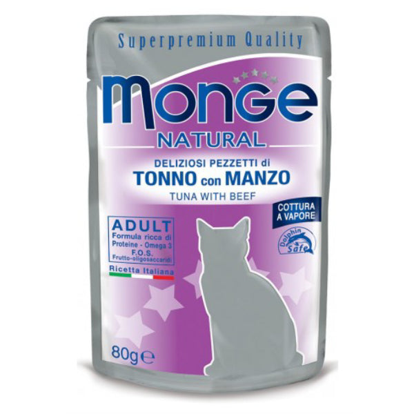 Monge Cat Natural Tonno con Manzo 80gr
