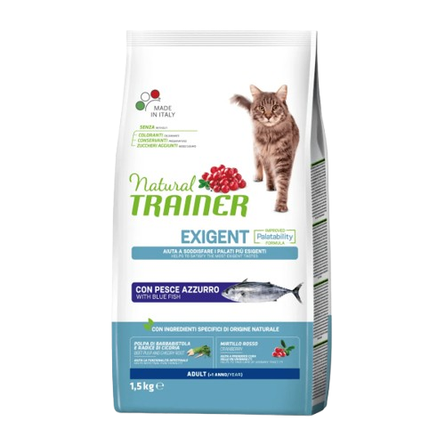 Natural Trainer Cat Exigent Pesce Azzurro 1,5kg