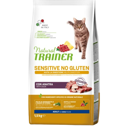 Natural Trainer Cat Sensitive No Gluten Anatra 1,5kg