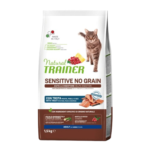 Natural Trainer Cat Sensitive No Grain Trota 1,5kg