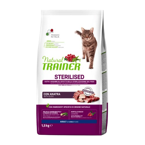 Natural Trainer Cat Sterilizzato Anatra 1,5kg