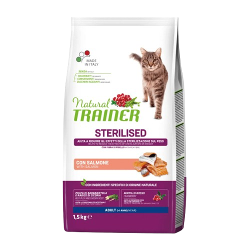 Natural Trainer Cat Sterilizzato Salmone 1,5kg
