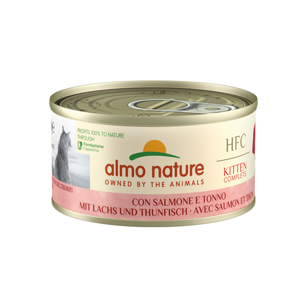 Almo Nature Cat HFC Complete Kitten Salmone con Tonno 70gr
