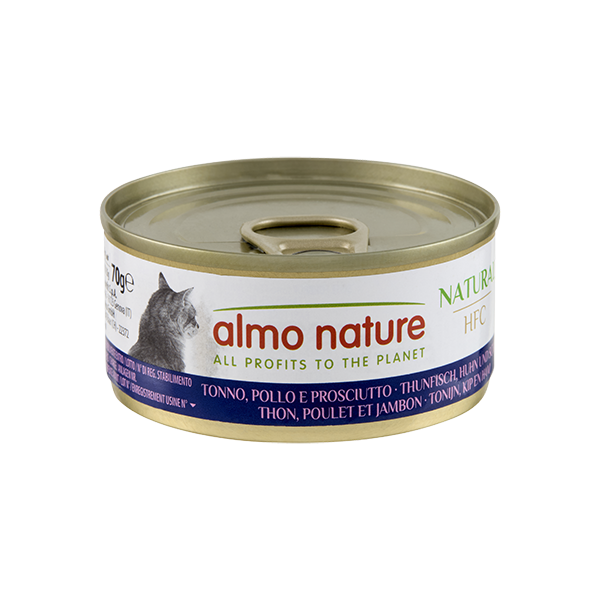 Almo Nature Cat HFC Natural Tonno con Pollo e Prosciutto 70gr