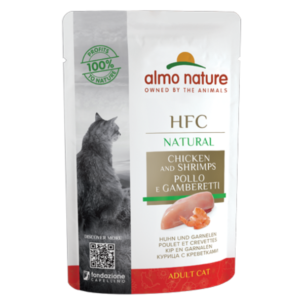 Almo Nature Cat HFC Natural Filetto di Pollo con Gamberetti 55gr