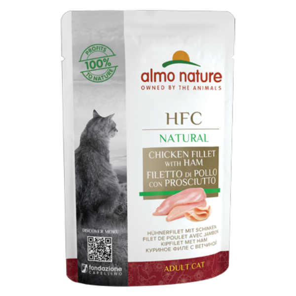 Almo Nature Cat HFC Natural Petto di Pollo con Prosciutto 55gr