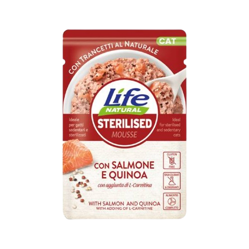 LifeCat Function Mousse Sterilizzato Tonnetto con Salmone e Quinoa 70gr