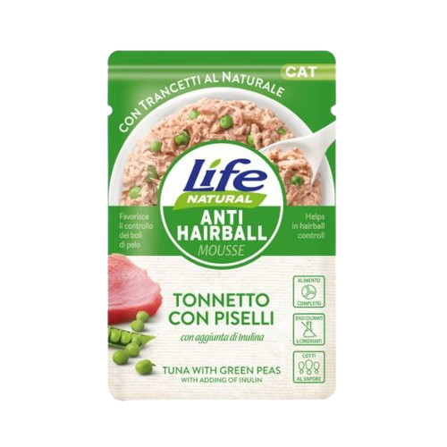 LifeCat Function Mousse Anti Hairball Tonnetto con Piselli 70gr