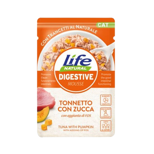 LifeCat Function Mousse Digestive Tonnetto con Zucca 70gr
