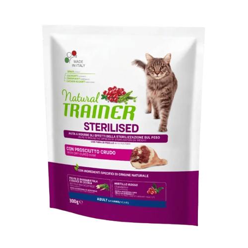 Natural Trainer Cat Sterilizzato Prosciutto Crudo 300gr