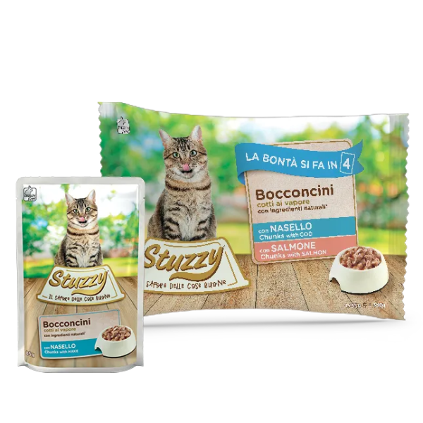 Stuzzy Cat Nasello e Salmone 4x100gr