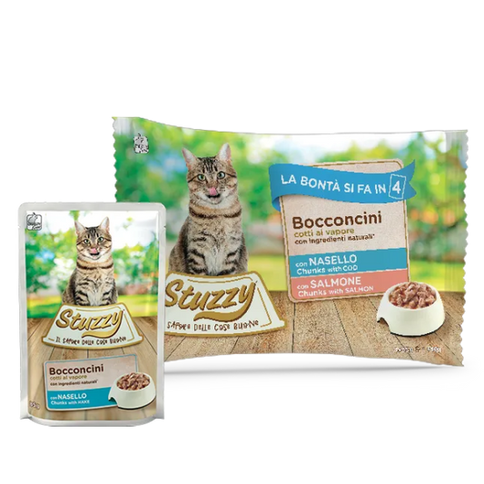 Stuzzy Cat Nasello e Salmone 4x100gr