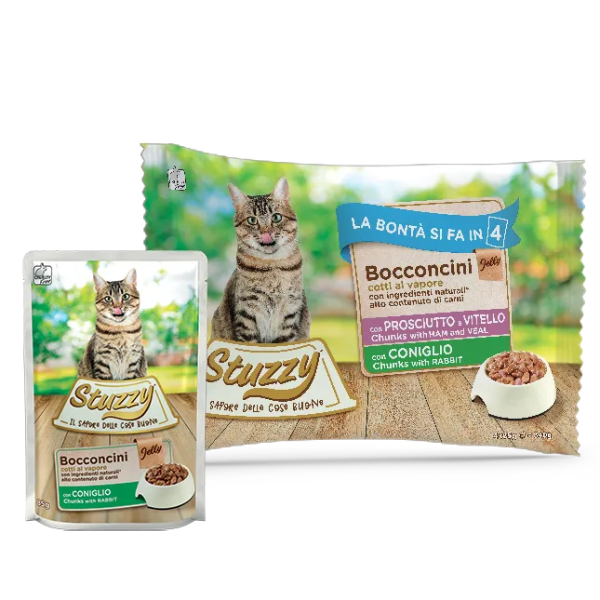 Stuzzy Cat Prosciutto con Vitello e Coniglio 4x100gr