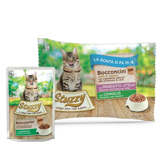 Stuzzy Cat Prosciutto con Vitello e Coniglio 4x100gr